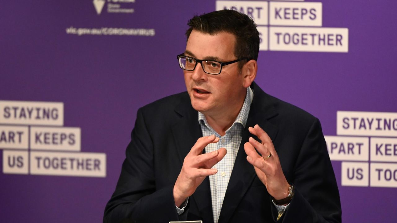 Victoria's state premier Daniel Andrews announces the new measures on Sunday.