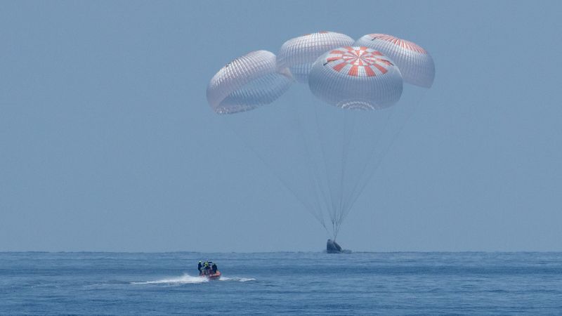 SpaceX stationed crew assisting in the safe landing of the spacecraft 