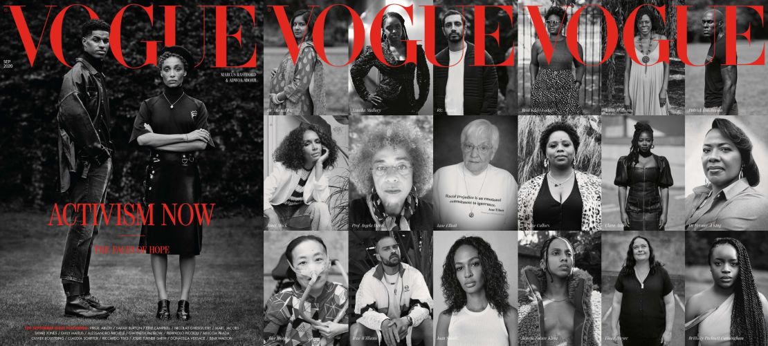 Several of the 40 people featured in the September issue of British Vogue, which is themed "Activism Now" 