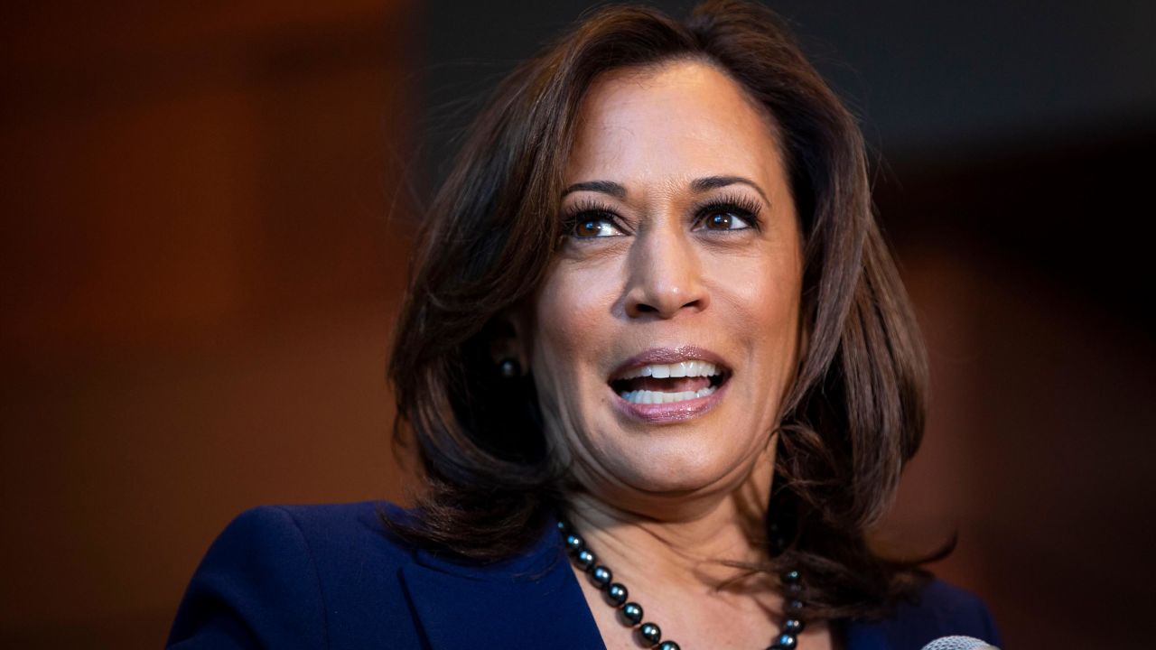 U.S. Sen. Kamala Harris (D-CA) speaks to reporters after announcing her candidacy for President of the United States, at Howard University, her alma mater, on January 21, 2019 in Washington, DC.