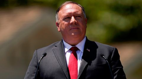 US Secretary of State Mike Pompeo speaks at the Richard Nixon Presidential Library, July 23, 2020, in Yorba Linda, California. (Photo by ASHLEY LANDIS/POOL/AFP via Getty Images)