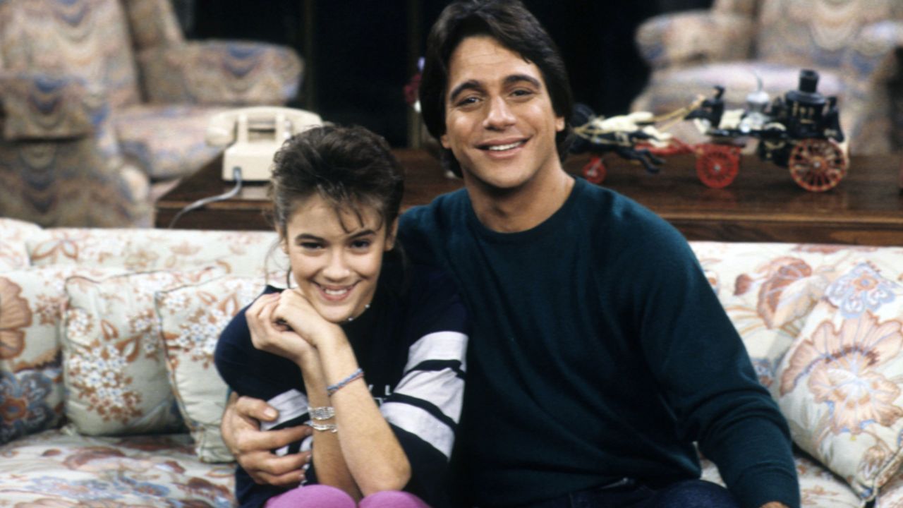 Alyssa Milano and Tony Danza on the set of "Who's the Boss?" in 1987. 