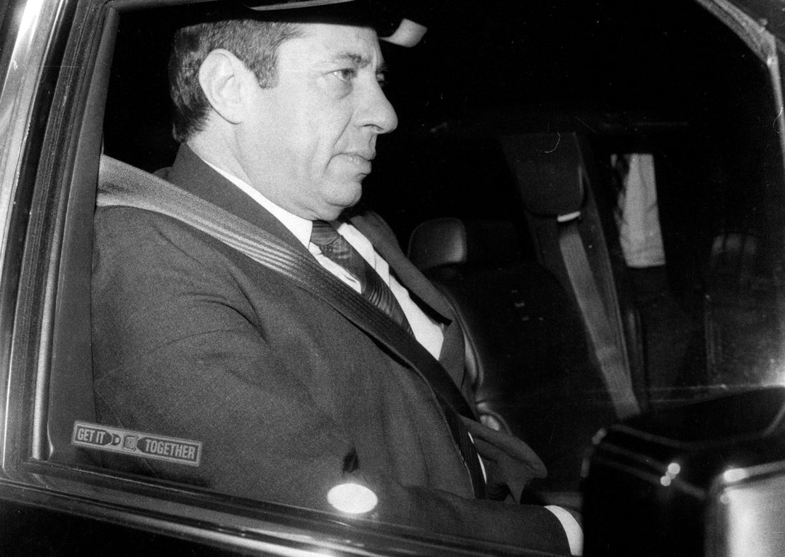 Then-New York Gov. Mario Cuomo wears a seat belt in 1985, a year after the state enforced seat belts.