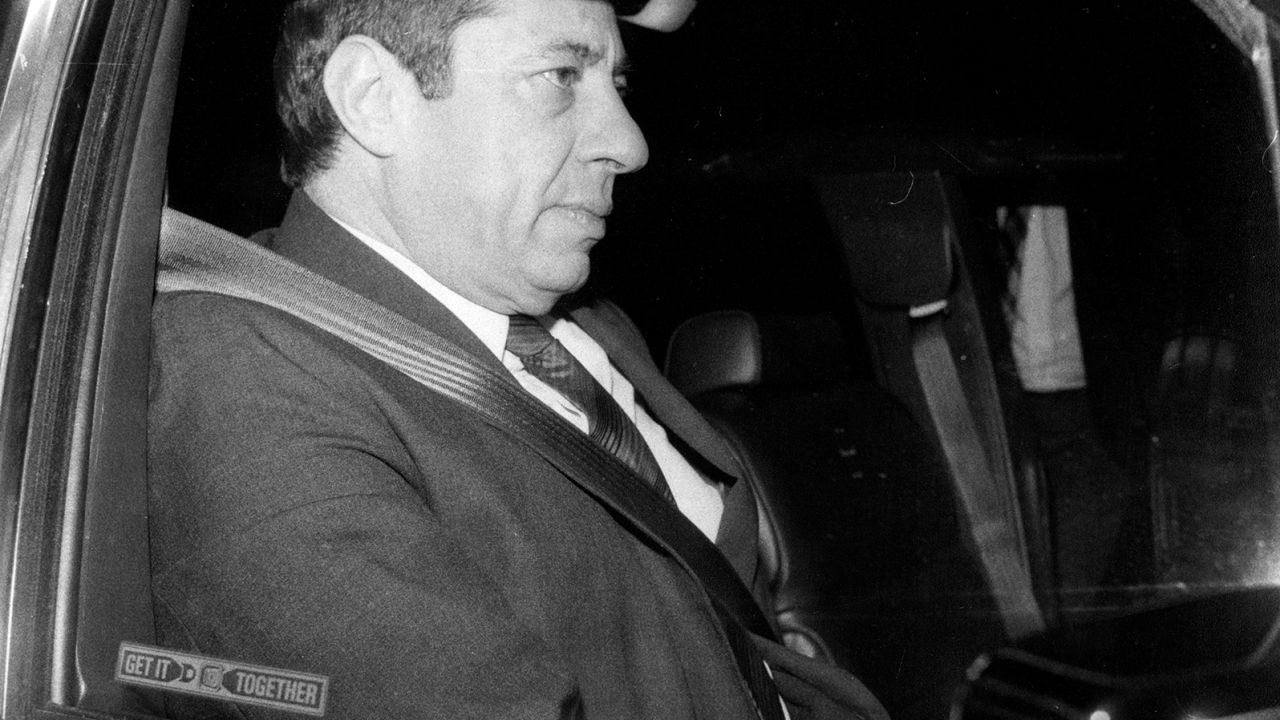 Then-New York Gov. Mario Cuomo wears a seat belt in 1985, a year after the state enforced seat belts. 