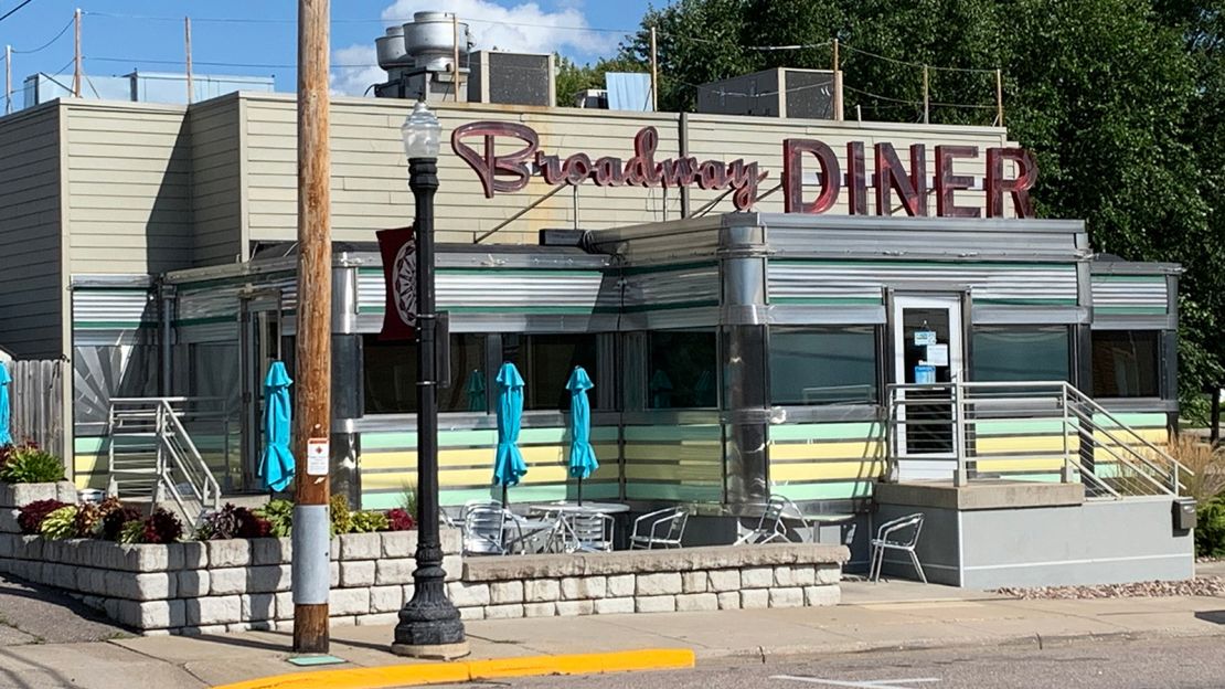 Located in downtown Baraboo, Wisconsin, Broadway Diner is a restored 1954 Silk City Diner that turned their parking lot into a carhop service amid the pandemic. 