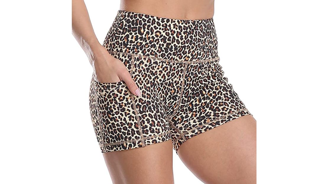 Raypose Workout High Waist Yoga Print Shorts