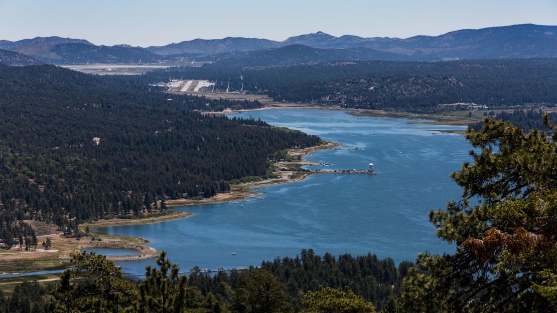 Visitors can hike Gray's Peak Trail to see sweeping views of the lake.