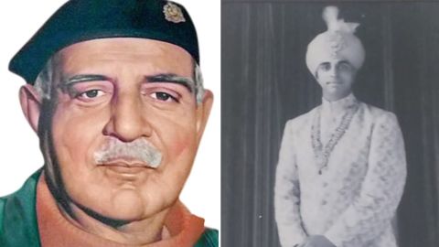 Left: An image of the late Raja Man Singh, who was born into a royal family in Bharatpur. Right: A young Raja Man Singh.