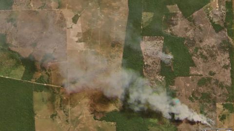 A satellite photo shows fires in Sao Felix do Xingu, in Pará province, on August 4, 2020