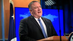 US Secretary of State Mike Pompeo speaks during a news conference at the State Department in Washington, DC, on August 5, 2020.