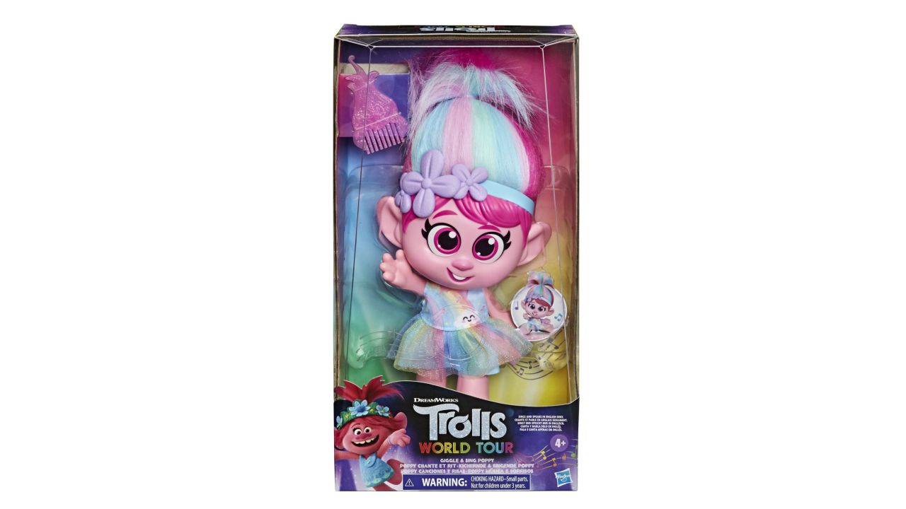 Hasbro is removing the "Trolls World Tour Giggle and Sing Poppy" doll from stores amid complaints that the button under her skirt is inappropriately placed. 