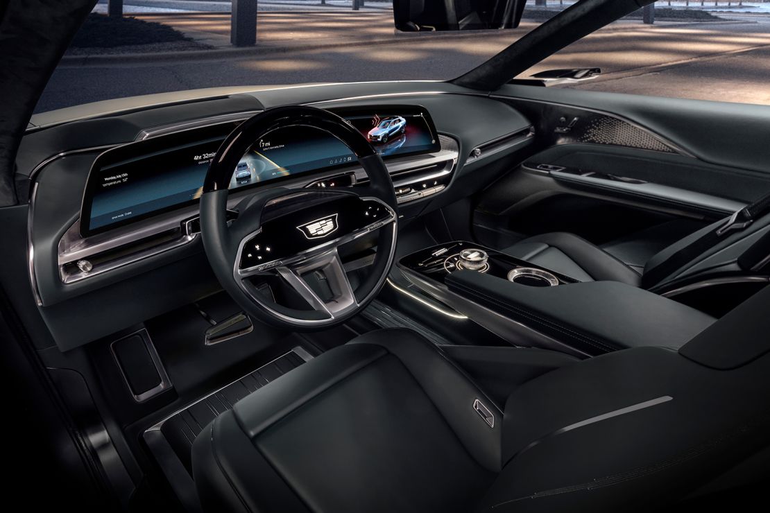 The Cadillac Lyriq's interior features a huge multi-function LED screen