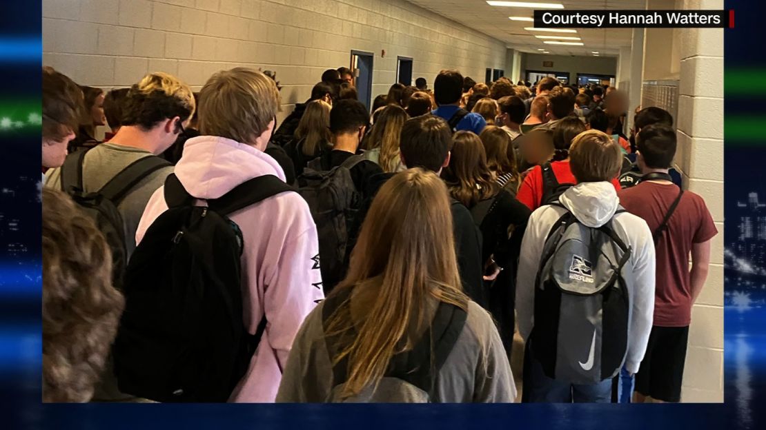 Hannah Watters said she was concerned about safety in North Paulding High School when she posted this photo to social media. 