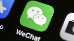 Photo taken in Beijing on Aug. 6, 2020, shows the icon of Chinese messenger app WeChat. (Photo by Kyodo News via Getty Images)