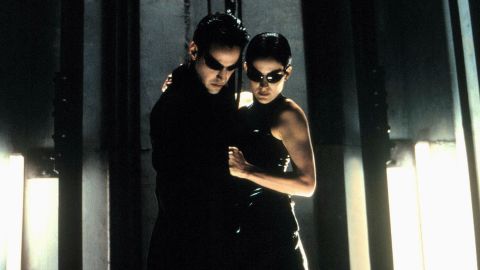 Keanu Reeves and Carrie-Anne Moss star in "The Matrix," which was released in 1999.