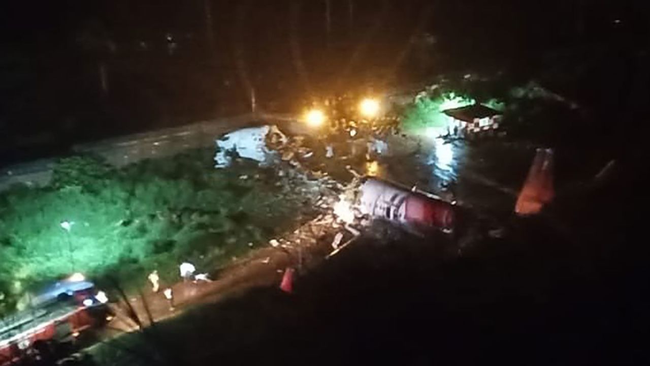 The flight overshot the runway