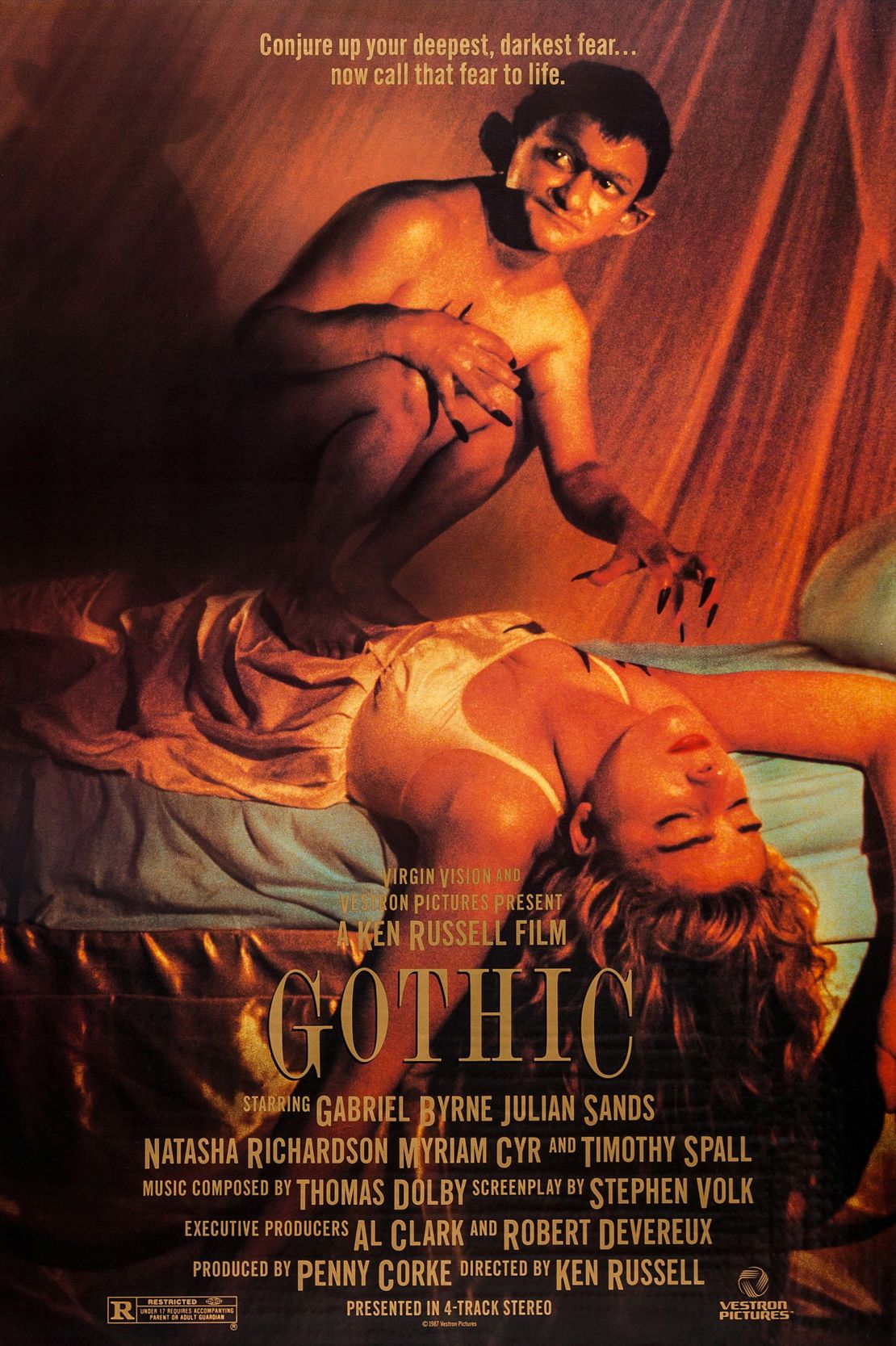 US poster for "Gothic" by British director Ken Russell.