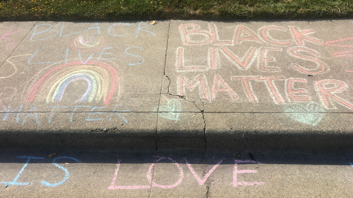 A message written by a neighbor outside Manette Sharick's home. 