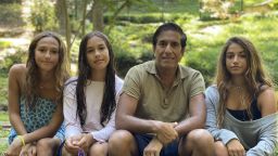 Dr. Sanjay Gupta with his three daughters, Sky, Soleil and Sage (L-R)
