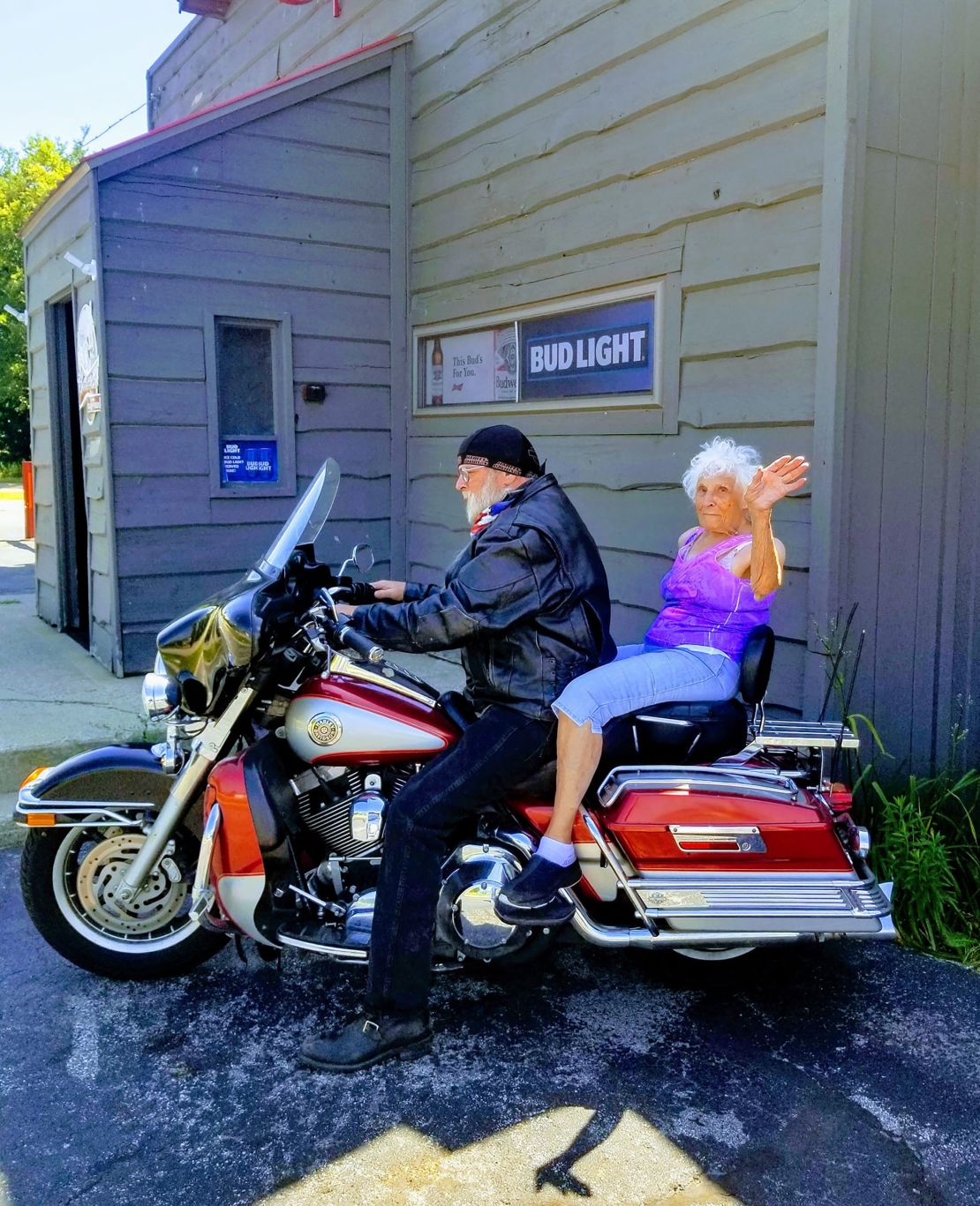 Pollack on her first motorcycle ride.