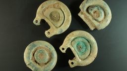 Objects found by Mariusz Stepien - believed to be decorative and functional pieces of a Bronze Age harness