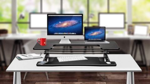 Halter Preassembled Height-Adjustable Desk Sit-to-Stand Elevating Desktop