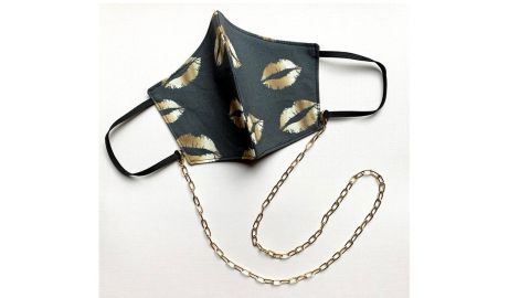 ReuvenDesigns Face Mask Chain Gold Necklace