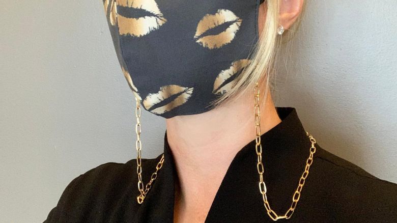 ReuvenDesigns Face Mask Chain Gold Necklace