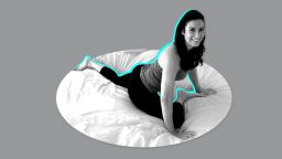 PBS host Stephanie Mansour of "Step It Up With Steph" shares a nighttime yoga routine for better sleep. Shown here is pigeon pose.