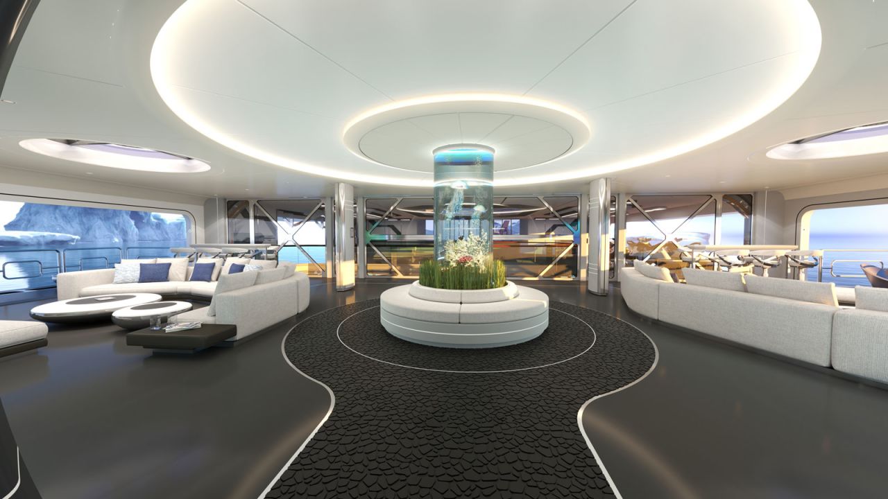 <strong>Luxurious areas: </strong>The beach club, positioned "high above the waterline," holds fold down balconies and offers passengers fantastic ocean views.