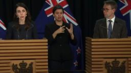 New Zealand Prime Minister Jacinda Ardern (left) and Director-General of Health Ashley Bloomfield (right) at a news conference in Wellington, New Zealand, on August 11, 2020.