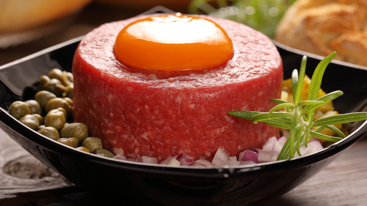 <strong>Tatar:</strong> This appetizer, which is similar to steak tartare, is comprised of minced meat mixed with onions and egg yolk. <br />
