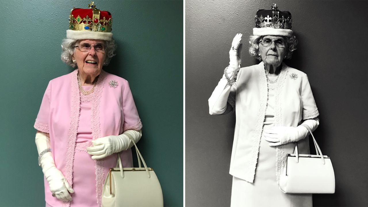 This Spiritwood resident gives a regal wave as the Queen Elizabeth II. 