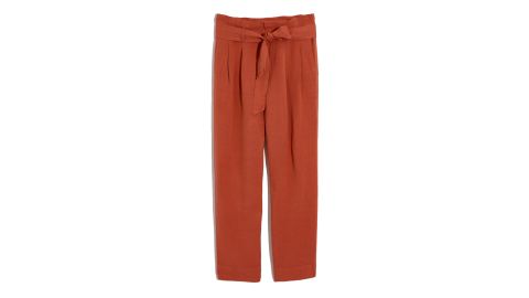 Linen-Blend Paperbag Pants