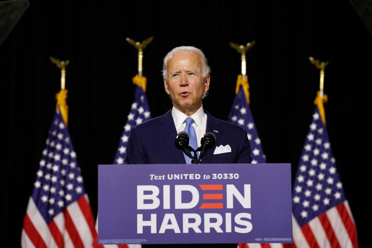 "The Joe Biden and Kamala Harris administration will have a comprehensive plan to meet the challenge of Covid-19 and turn the corner on this pandemic: masking, clear science-based guidance, dramatically scaling up testing, getting states and local governments the resources they need to open the schools and businesses safely," Biden said. "We can do this."