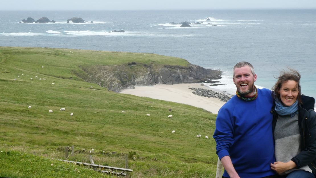 Eoin Boyle and Annie Birney on Great Blasket. 