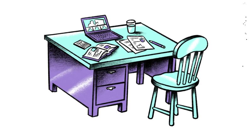 <strong>A workspace: </strong>Parents who can swing it may want to get each child a desk. 