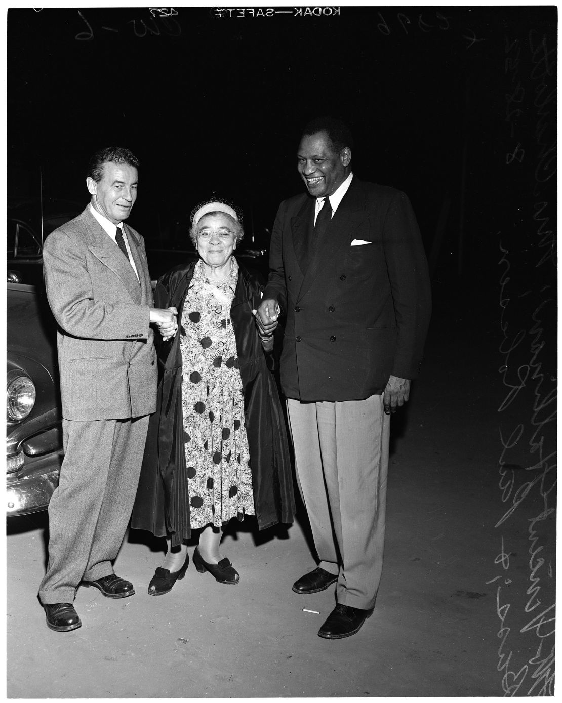 Vincent Hallinan (left)  Progressive candidate for President, Charlotta Bass and Paul Robeson. 