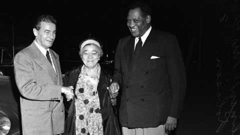 Vincent Hallinan (left) Progressive candidate for President, Charlotta Bass and Paul Robeson.