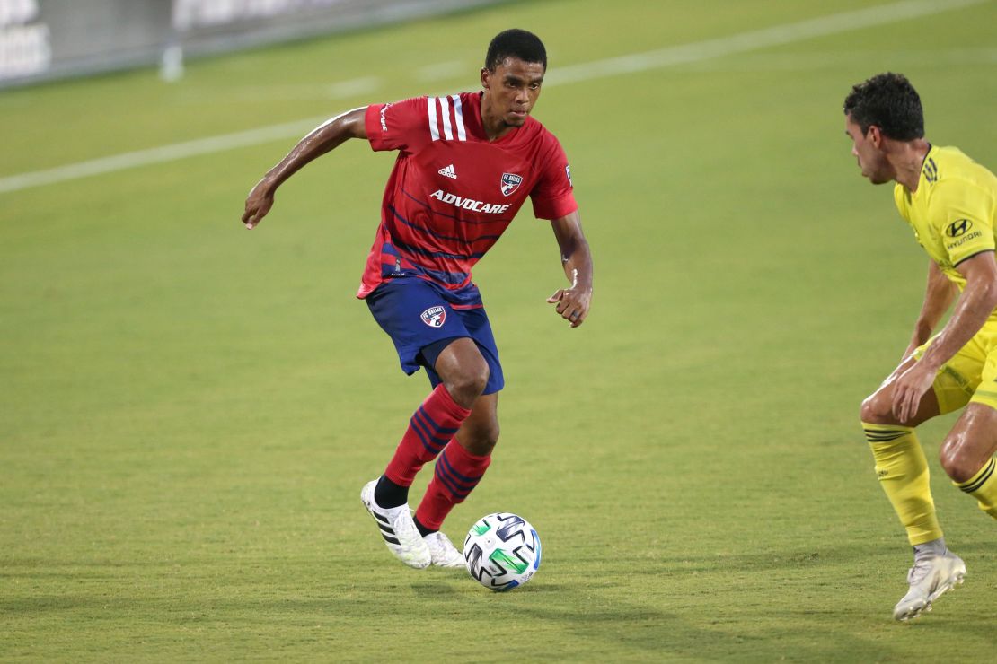Cannon in action during the MLS match between FC Dallas and Nashville at Toyota Stadium in Frisco, TX.