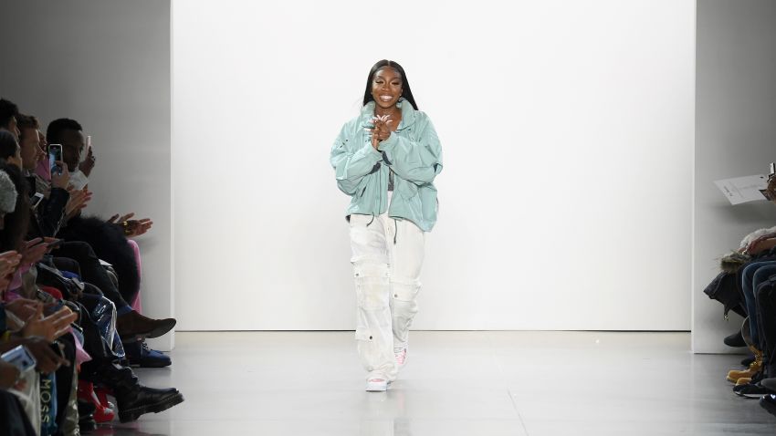 Tia Adeola walks the runway for the Tia Adeola fashion show during February 2020 at New York Fashion Week.
