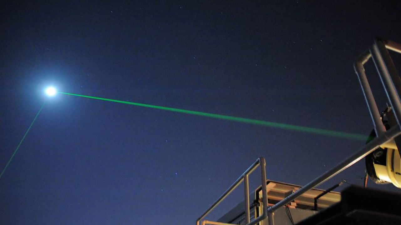 This photograph shows the laser-ranging facility at the Goddard Geophysical and Astronomical Observatory in Greenbelt, Maryland. 