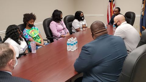 Kentucky Attorney General Daniel Cameron meets with Breonna Taylor's family and attorneys.