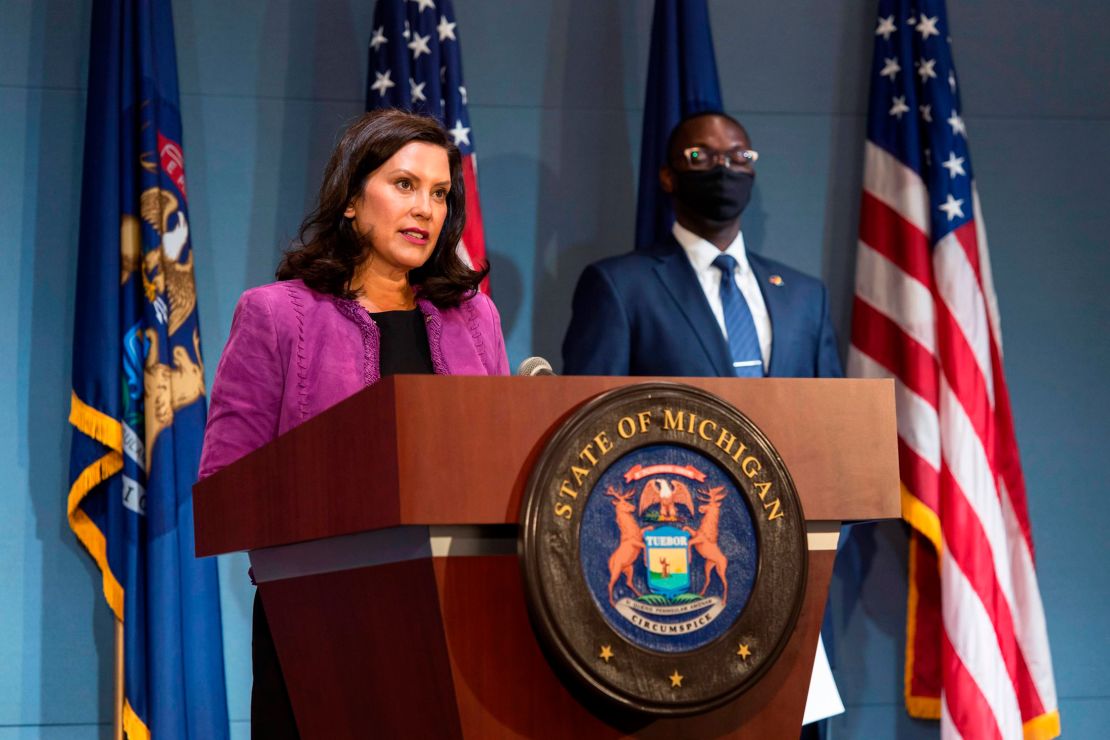 Michigan Gov. Gretchen Whitmer declares racism a public health crisis in the state on Aug. 5.