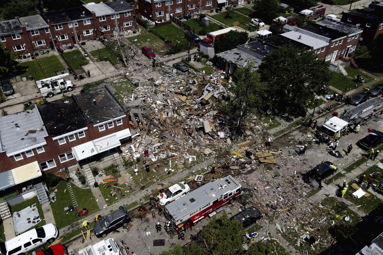 Three homes were reduced to rubble after <a href="https://www.cnn.com/2020/08/13/us/baltimore-explosion-bge-report/index.html" target="_blank">a gas explosion in Baltimore</a> on Monday, August 10. Two people were killed and seven were injured.