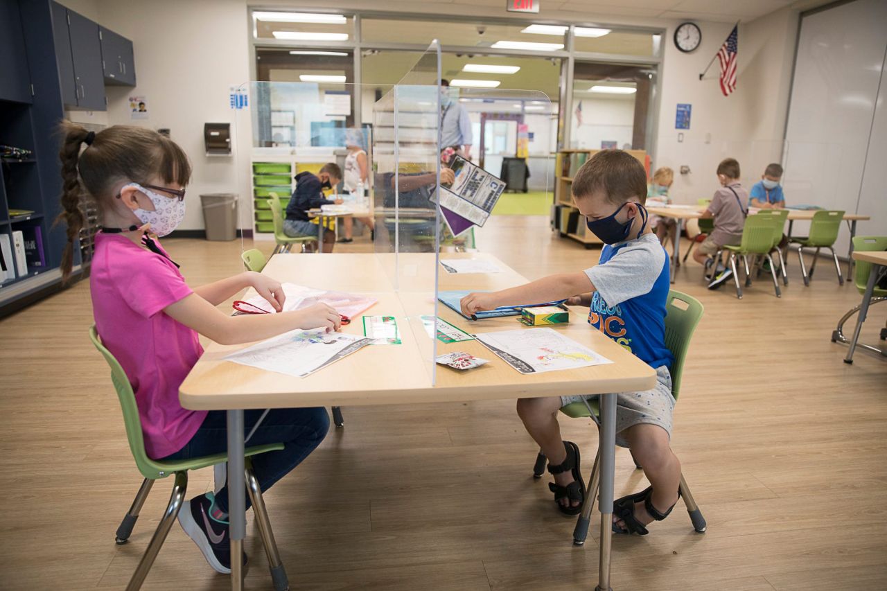 Children in Chillicothe, Ohio, attend their first day of school on Monday, August 10. Masks were one of many precautions put in place to help limit the spread of the <a href="http://www.cnn.com/2020/03/19/world/gallery/novel-coronavirus-outbreak/index.html" target="_blank">novel coronavirus.</a>