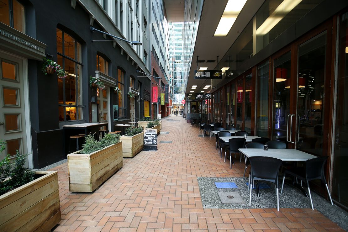 A general view of Chews Lanes ahead of a Covid-19 Alert Level announcement on August 14, 2020 in Wellington, New Zealand. 