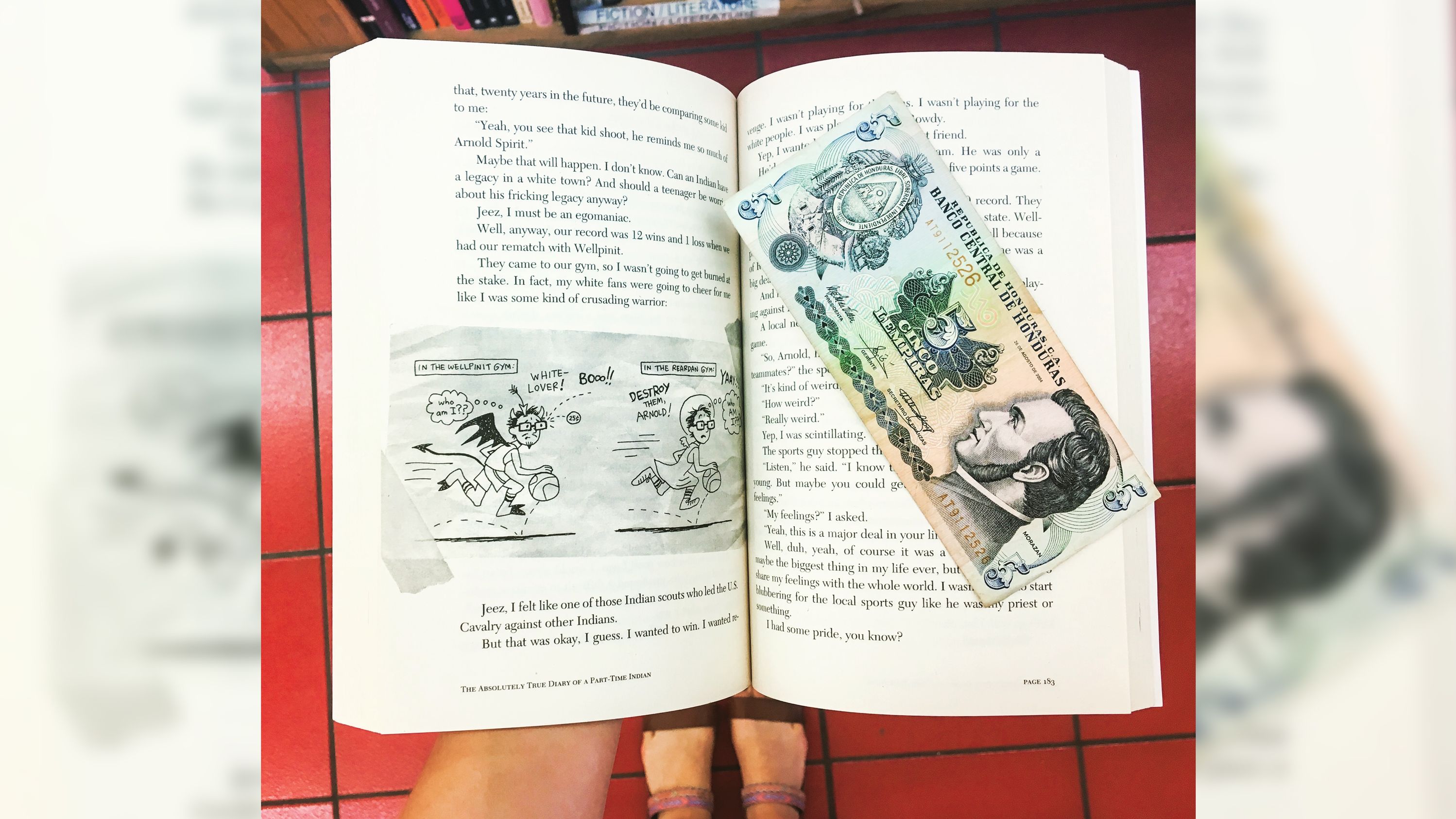 This banknote from Honduras was found in Sherman Alexie's "The Absolutely True Story of a Part-Time Indian." Smreker said she has found currency and receipts from around the world that previous readers used as makeshift bookmarks. 