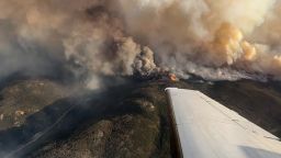 A view from a plane over the Cameron Peak Fire in Colorado on August 13, 2020.
