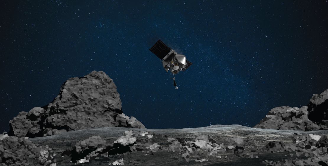 NASA's OSIRIS-REx will collect a sample from the asteroid Bennu in October.